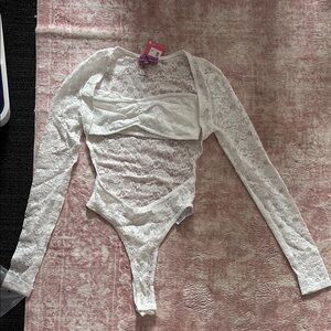White Lace Two Piece Bodysuit